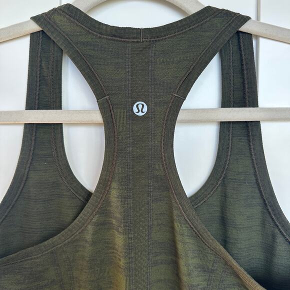 Lululemon Women's Swiftly Tech Racerback Dark Olive Camo, Size 8, Like New - Picture 3 of 4